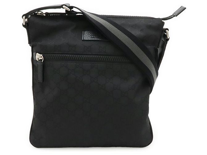 Borsa a Spalla GUCCI GG Nylon Marrone Nero - vista 2