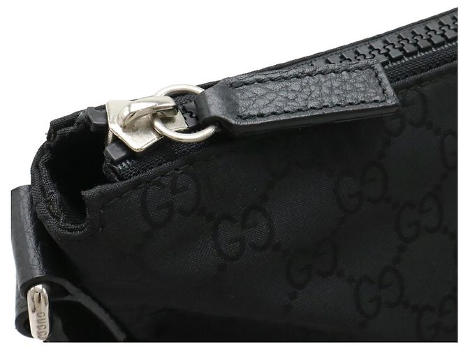 Borsa a Spalla GUCCI GG Nylon Marrone Nero - vista 5