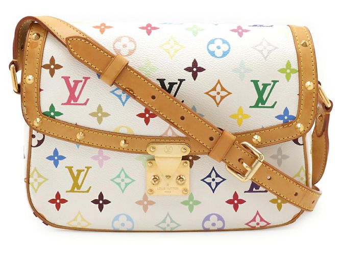 Borsa a tracolla Louis Vuitton Monogram Multicolor Sologne Bianco - vista 2