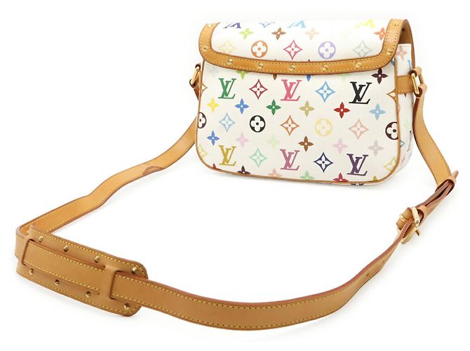 Borsa a tracolla Louis Vuitton Monogram Multicolor Sologne Bianco - vista 3