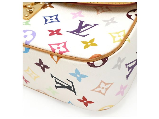 Borsa a tracolla Louis Vuitton Monogram Multicolor Sologne Bianco - vista 4
