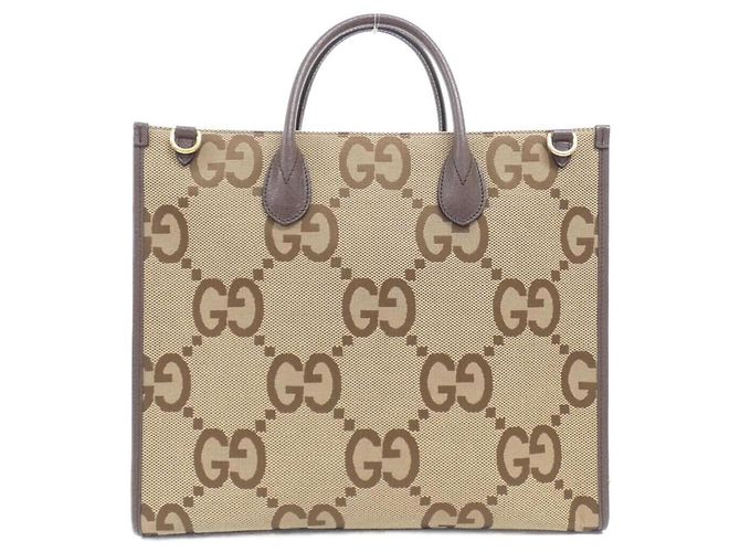 Borsa Gucci in tela GG Marrone Cammello - vista 2