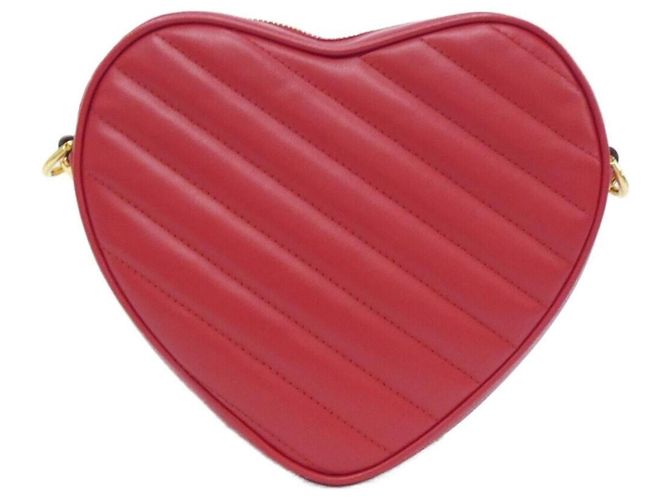 Borsa a tracolla in pelle rossa Gucci Rosso - vista 2