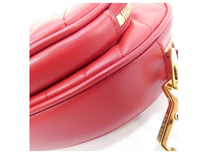 Borsa a tracolla in pelle rossa Gucci Rosso - vista 4