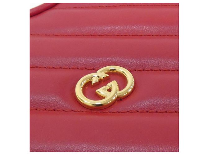Borsa a tracolla in pelle rossa Gucci Rosso - vista 5