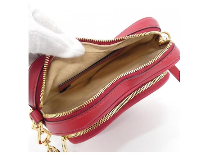 Borsa a tracolla in pelle rossa Gucci Rosso - vista 7