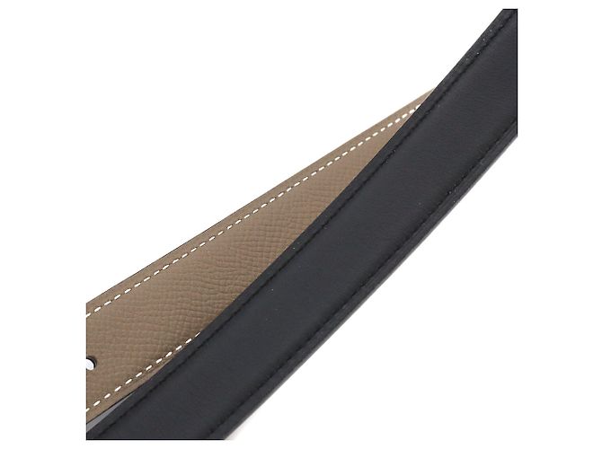 Hermès Cinturón Hermes Constance Reversible H Negro Plata Beige - vista 5