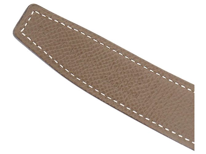 Hermès Cinturón Hermes Constance Reversible H Negro Plata Beige - vista 7