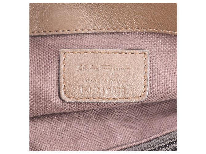 Borsa a tracolla Salvatore Ferragamo Gancini in pelle e tela - vista 8