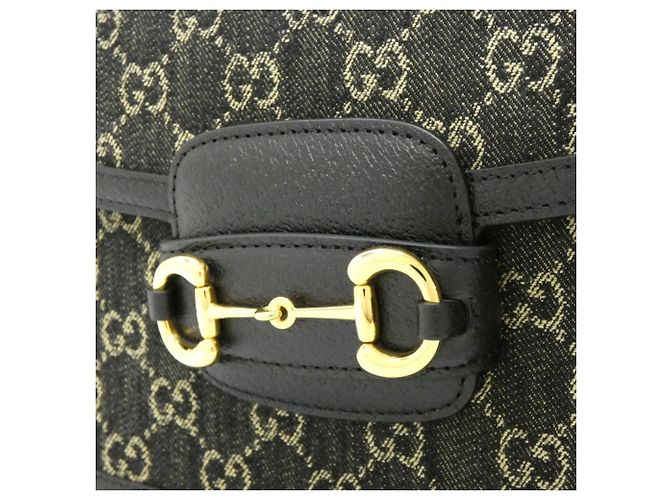 Borsa a Spalla Gucci Horsebit 1955 Nero Crudo - vista 4