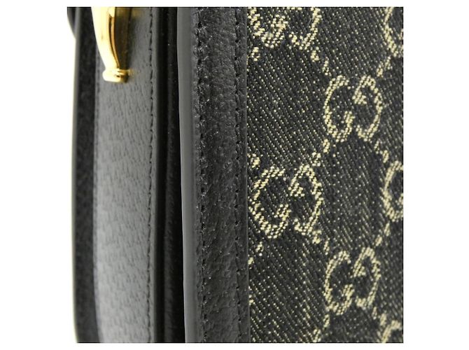 Borsa a Spalla Gucci Horsebit 1955 Nero Crudo - vista 5