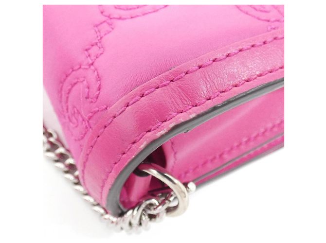 Borsa a tracolla in nylon rosa Gucci - vista 4