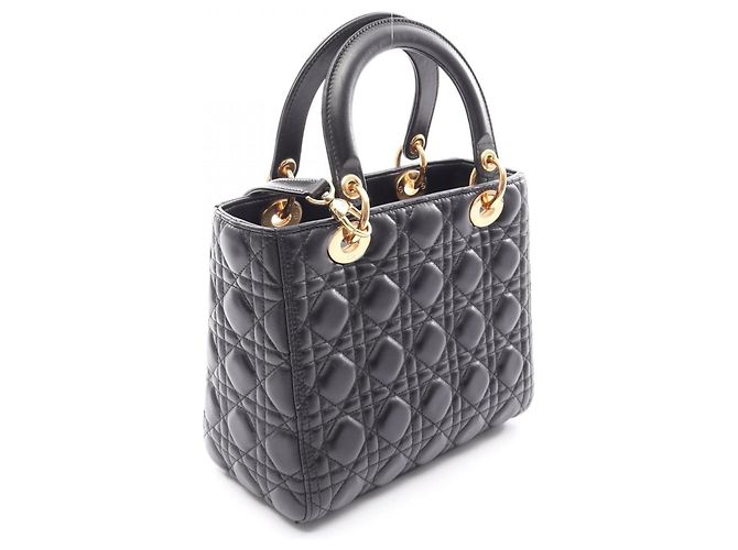 Borsa Christian Dior Lady Medium Cannage Nero - vista 2
