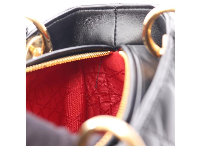 Borsa Christian Dior Lady Medium Cannage Nero - vista 5