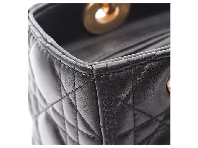 Borsa Christian Dior Lady Medium Cannage Nero - vista 7