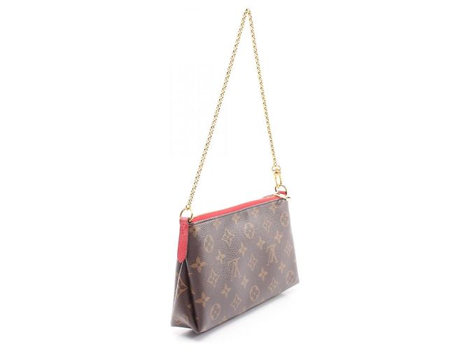 Clutch 2-Way Louis Vuitton Pallas Marrone Rosso Fuschia - vista 2