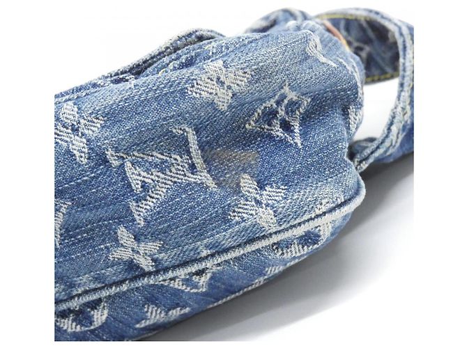 Louis Vuitton Monogram Denim Shoulder Bag Blue - view 3