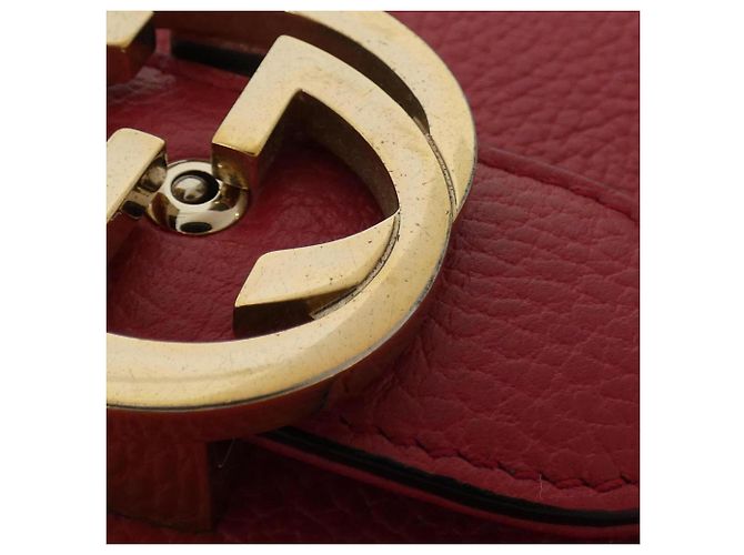 Borsa a tracolla in pelle rossa Gucci Rosso - vista 5