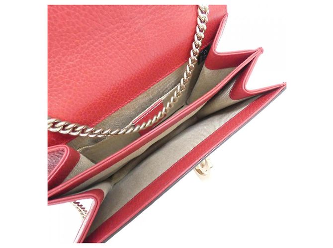 Borsa a tracolla in pelle rossa Gucci Rosso - vista 9