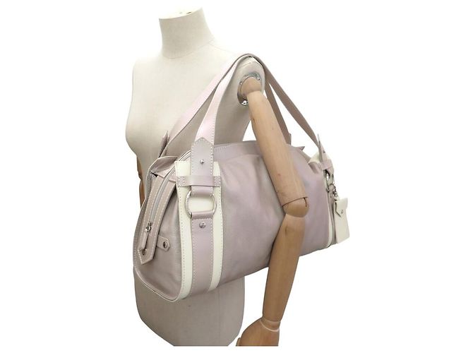 LANCEL LAURE MANAUDOU HANDBAG + WALLET IRIDESCENT PINK LEATHER - view 6