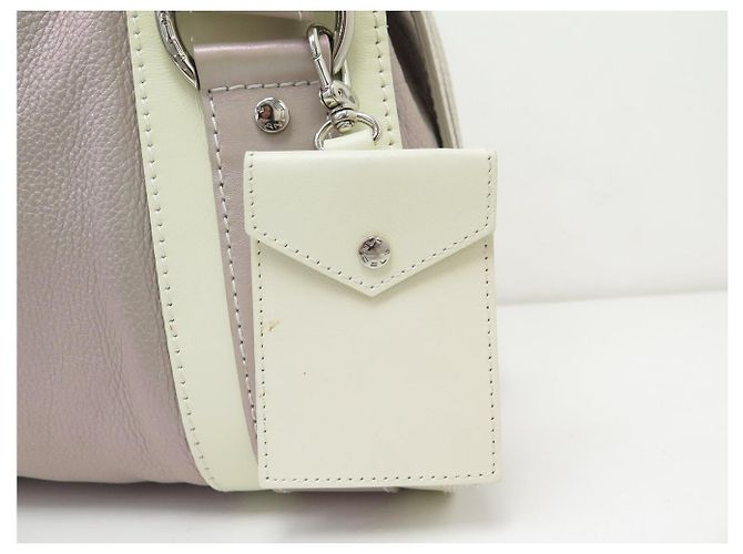 LANCEL LAURE MANAUDOU HANDBAG + WALLET IRIDESCENT PINK LEATHER - view 7