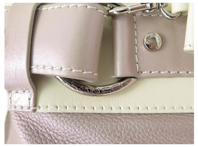 LANCEL LAURE MANAUDOU HANDBAG + WALLET IRIDESCENT PINK LEATHER - view 8