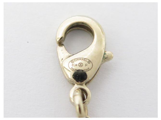 NUOVO COLLANA CON PENDENTE CUORE CHANEL ABC964 LOGO CC STRASS ORO D'oro - vista 7