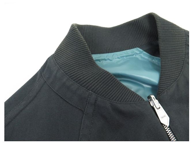 Hermès HERMES REVERSIBLE BOMBER JACKET L 52 IN POLYESTER BLUE Navy blue - view 20