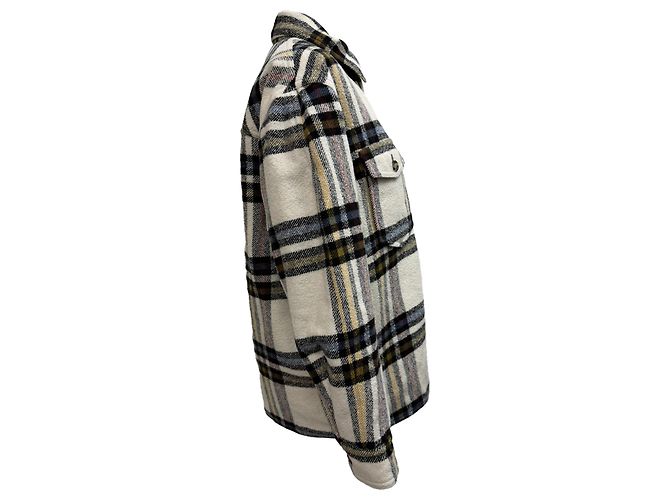 Veste matelassée en flanelle à carreaux Ervey Isabel Marant Etoile en laine multicolore - vue 2