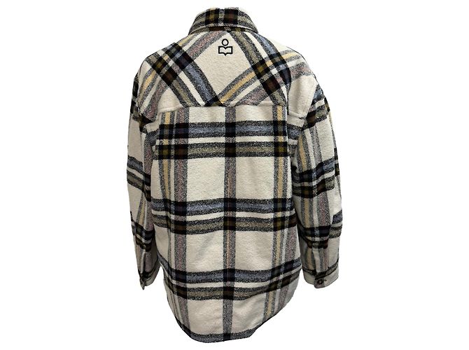 Veste matelassée en flanelle à carreaux Ervey Isabel Marant Etoile en laine multicolore - vue 3