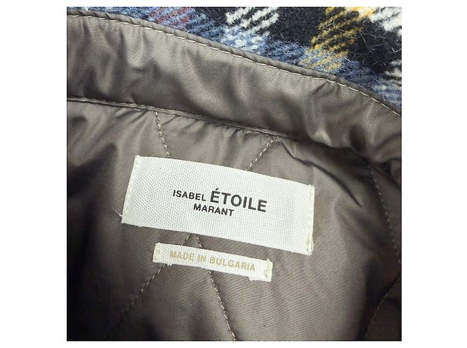 Veste matelassée en flanelle à carreaux Ervey Isabel Marant Etoile en laine multicolore - vue 4