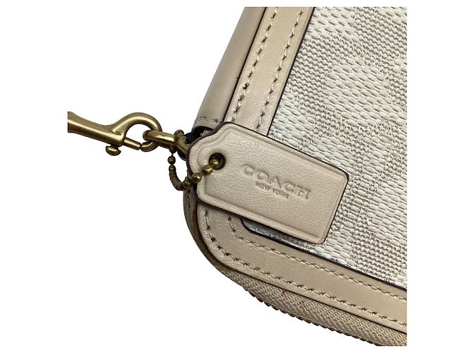 Borsa a tracolla Coach Kira Signature Jacquard in tela avorio - vista 14