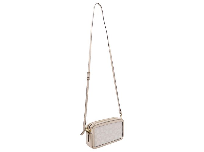 Borsa a tracolla Coach Kira Signature Jacquard in tela avorio - vista 2