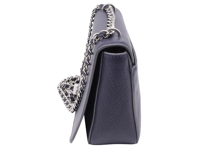Borsa a tracolla Tory Burch Mercer in pelle blu navy - vista 5