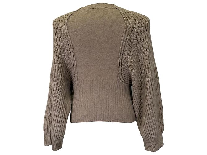 Stella Mc Cartney Stella McCartney Strickpullover mit Ballonärmeln aus braunem Kaschmir Rot - Ansicht 3