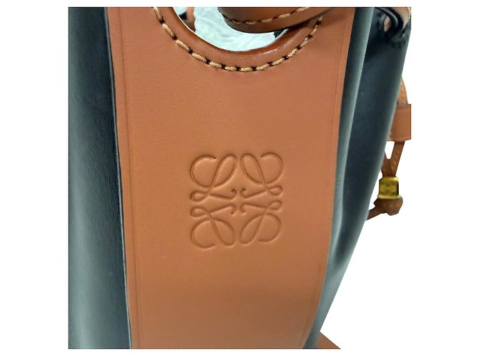 Piccola borsa a secchiello Balloon di Loewe in pelle nera e marrone Nero - vista 5
