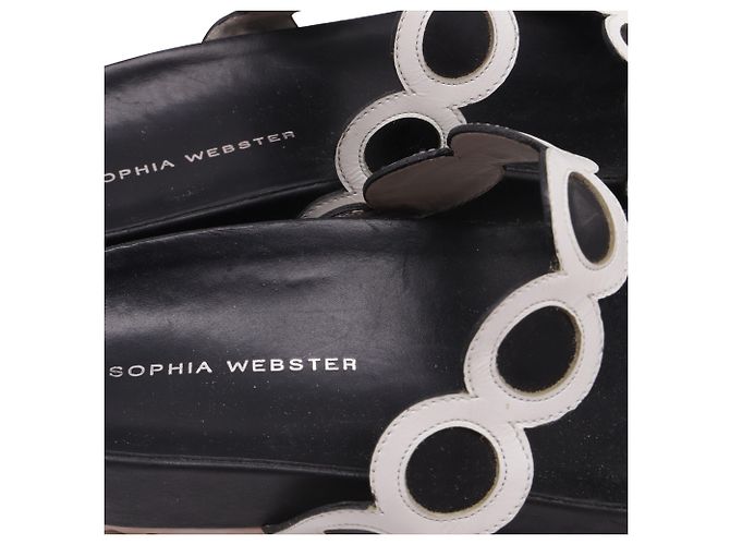 Sandali slide traforati Sophia Webster in pelle bianco e nero - vista 6