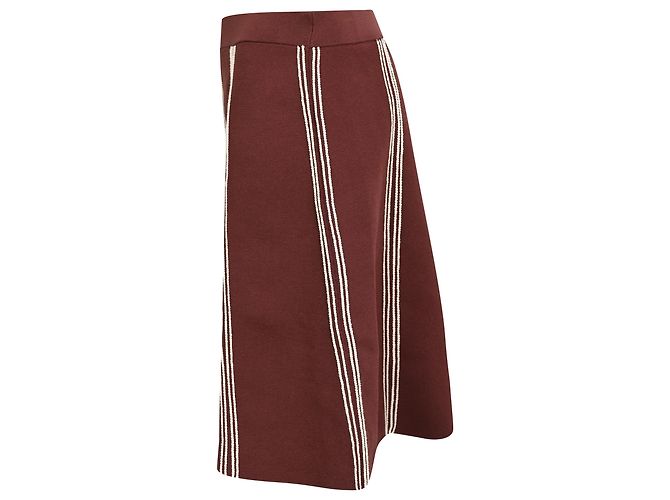Mini saia evasê listrada Sandro em viscose bordô Vermelho Bordeaux - vista 2