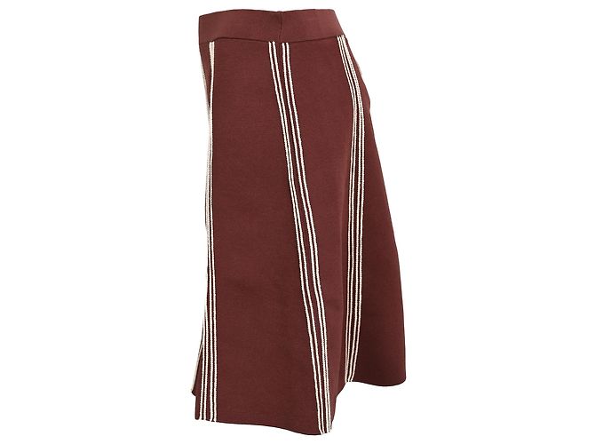 Mini saia evasê listrada Sandro em viscose bordô Vermelho Bordeaux - vista 4