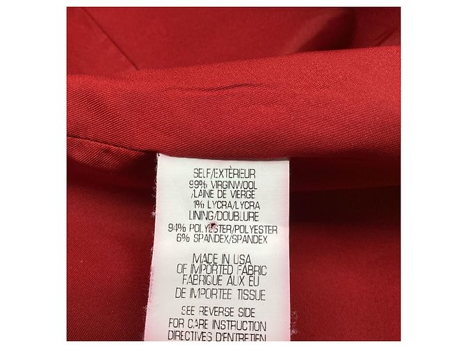 Theory Single-Breasted Blazer with Pockets in Red Wool - view 6