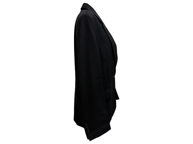 Einreihiger Totême Blazer aus schwarzem Polyester - Ansicht 2
