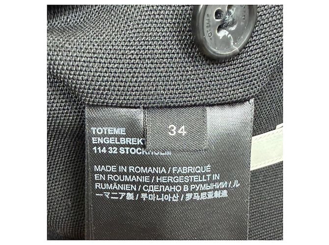 Einreihiger Totême Blazer aus schwarzem Polyester - Ansicht 5