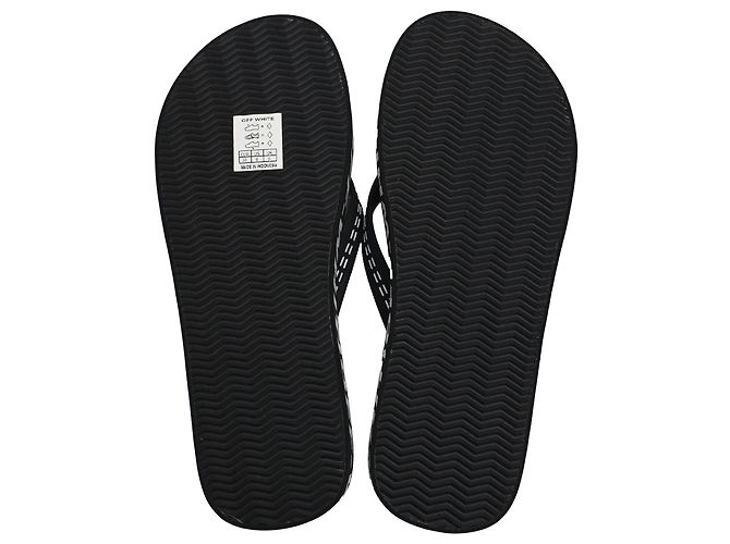 Off White Chinelos Off-White Logo Typographic em borracha preta Preto - vista 6