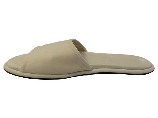 The Row Canal Slipper aus Elfenbein-Samt Weiß Roh - Ansicht 4