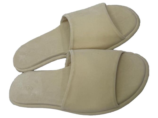 The Row Canal Slipper aus Elfenbein-Samt Weiß Roh - Ansicht 5