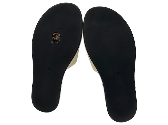 The Row Canal Slipper aus Elfenbein-Samt Weiß Roh - Ansicht 7