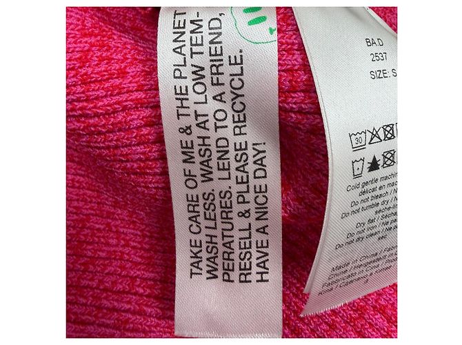 Ganni Midi-Kleid aus melierter Rippstrickware in Pink Rayon - Ansicht 5