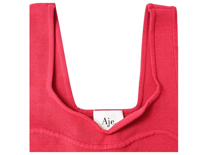 Maje Top corto de punto corset Aje Parfum en viscosa roja - vista 5