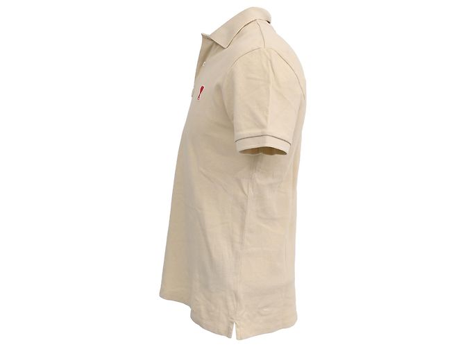 Polo AMI Paris Ami de Cœur in cotone beige - vista 2