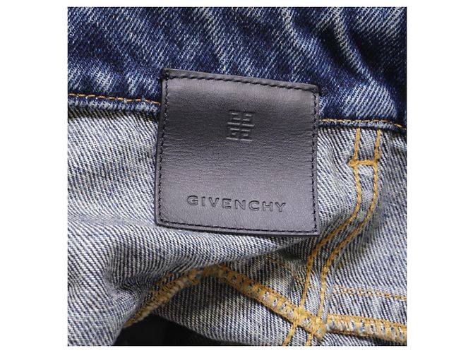 Falda midi Givenchy de tiro bajo en denim azul claro desgastado - vista 4